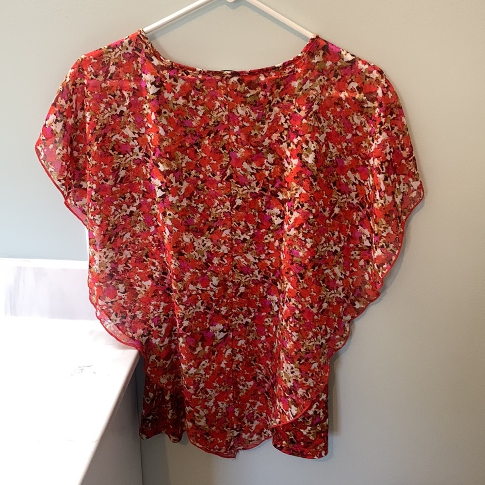 Notations orange,pink, brown blouse - Picture 3 of 3